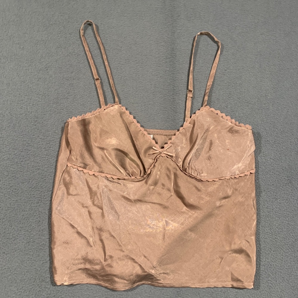 No Boundaries Cami Women Large Satin Lace Trim Y2K Cami Top